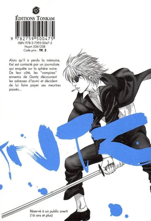 Verso de l'album Gantz 20