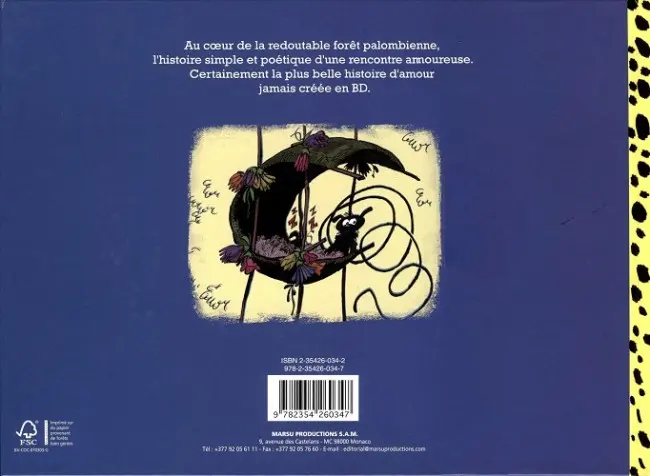 Verso de l'album Marsupilami Houba ! une histoire d'amour