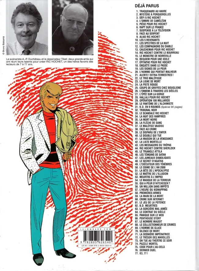 Verso de l'album Ric Hochet Tome 77 Ici 77 !...