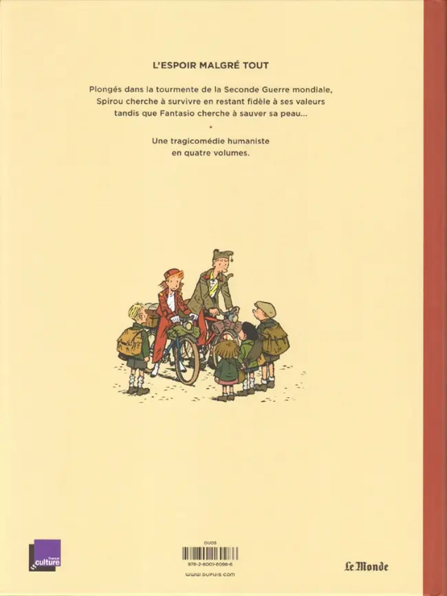 Verso de l'album Spirou et Fantasio - Une aventure de... / Le Spirou de... Tome 13 L'Espoir malgré tout - Première partie - Un mauvais départ