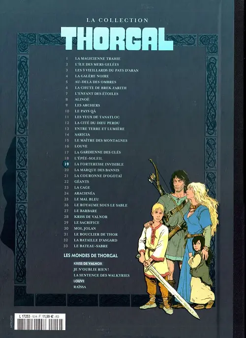 Verso de l'album Thorgal La collection Tome 19 La forteresse invisible