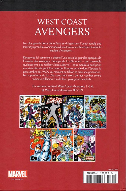 Verso de l'album Le meilleur des Super-Héros Marvel Tome 63 West coast avengers