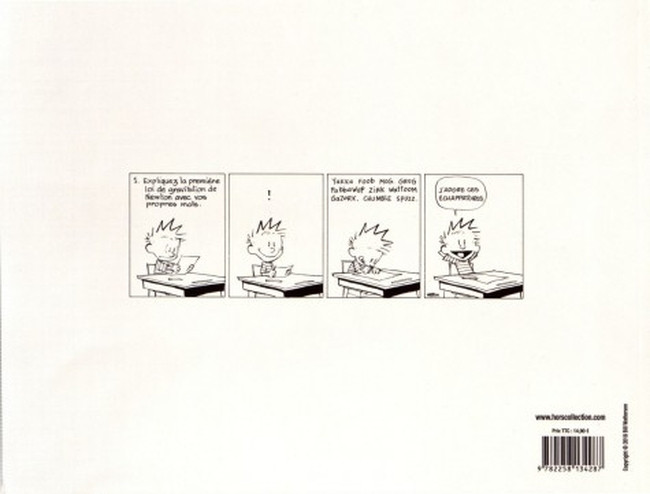 Verso de l'album Calvin et Hobbes Original Tome 10