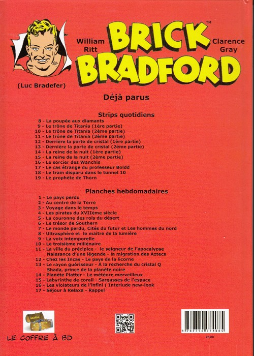 Verso de l'album Brick Bradford Planches hebdomadaires Tome 17 Séjour à Relaxa - Rappel