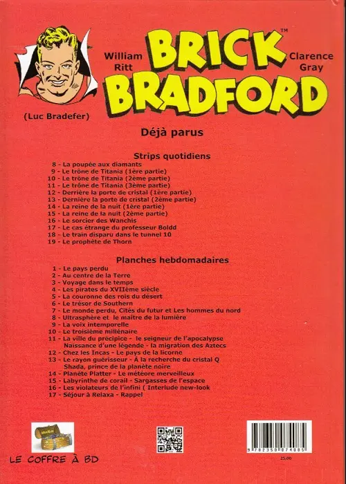 Verso de l'album Brick Bradford Planches hebdomadaires Tome 17 Séjour à Relaxa - Rappel