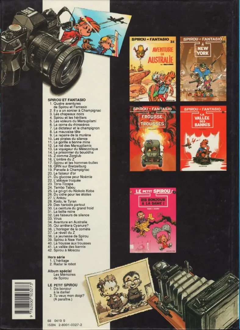 Verso de l'album Spirou et Fantasio Tome 23 Tora Torapa