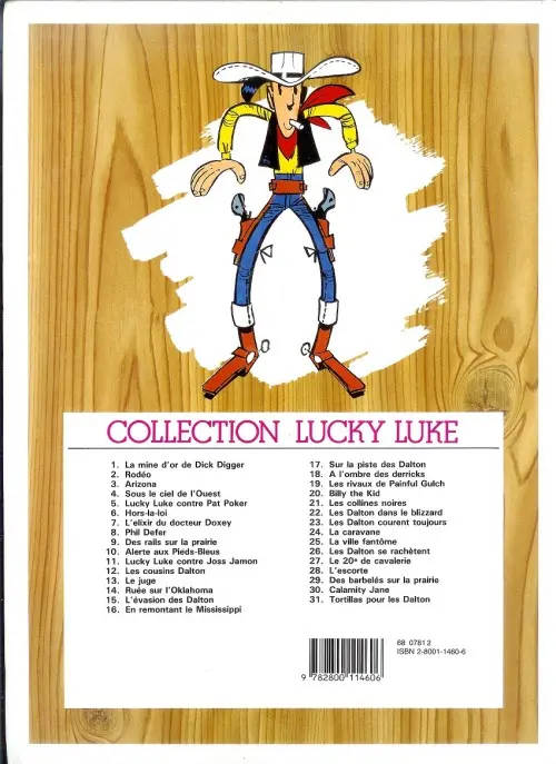 Verso de l'album Lucky Luke Tome 20 Billy the Kid