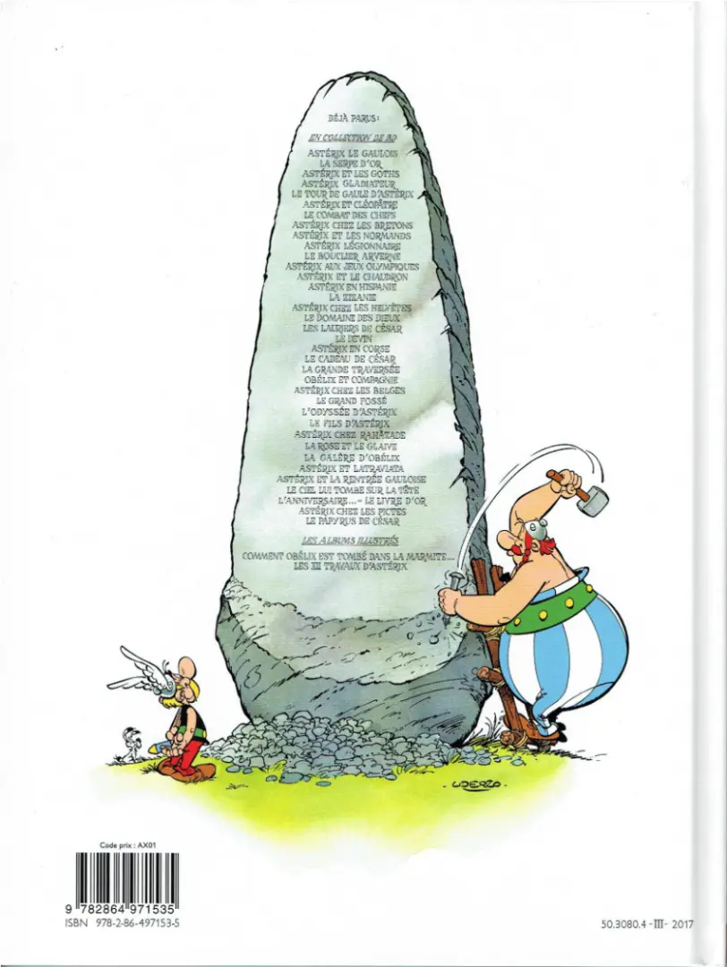Verso de l'album Astérix Tome 32 Astérix et la rentrée gauloise