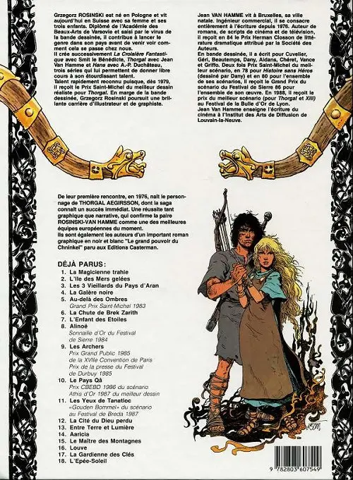 Verso de l'album Thorgal Tome 15 Le maître des montagnes
