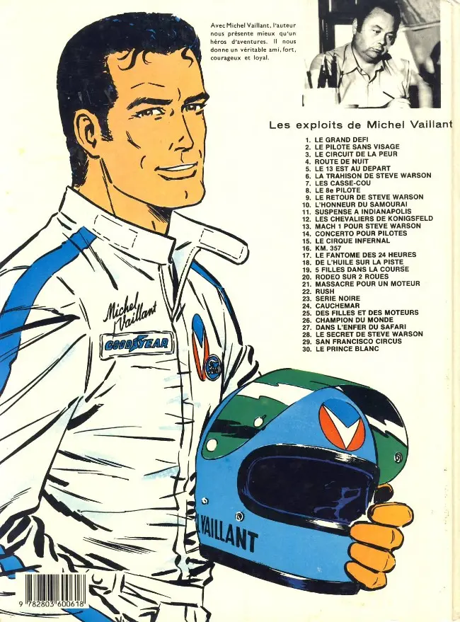 Verso de l'album Michel Vaillant Tome 18 De l'huile sur la piste !