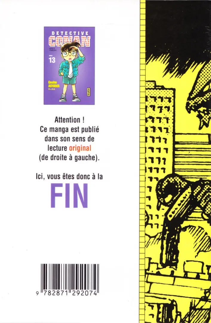 Verso de l'album Détective Conan Tome 13