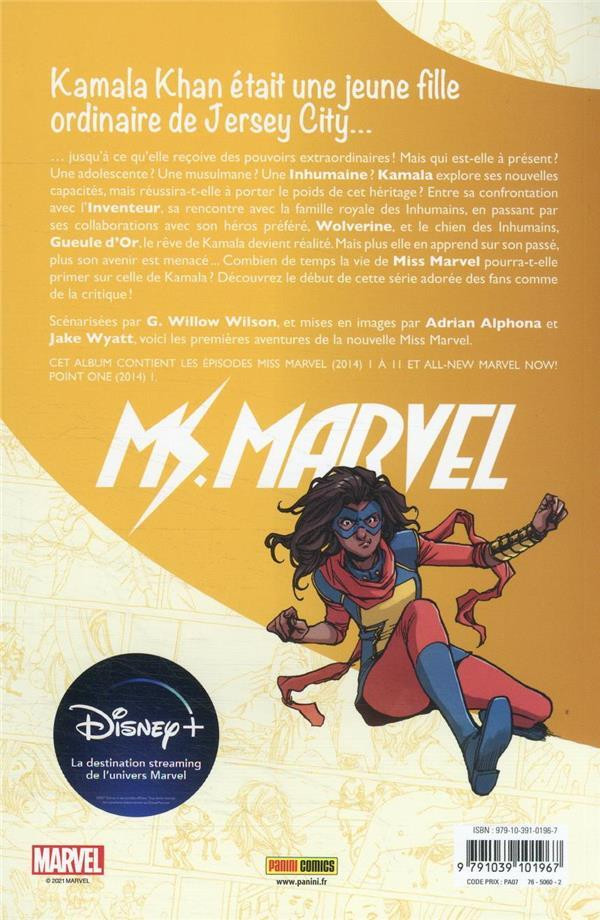 Verso de l'album Ms. Marvel Kamala Khan