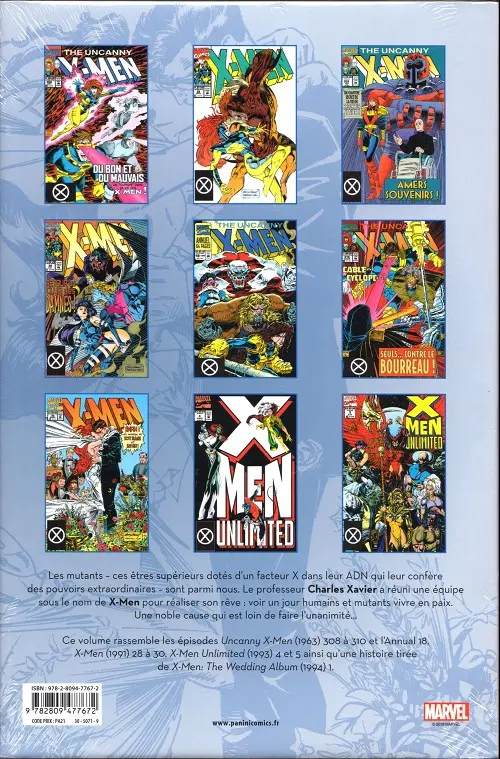 Verso de l'album X-Men L'intégrale Tome 37 1994 (I)
