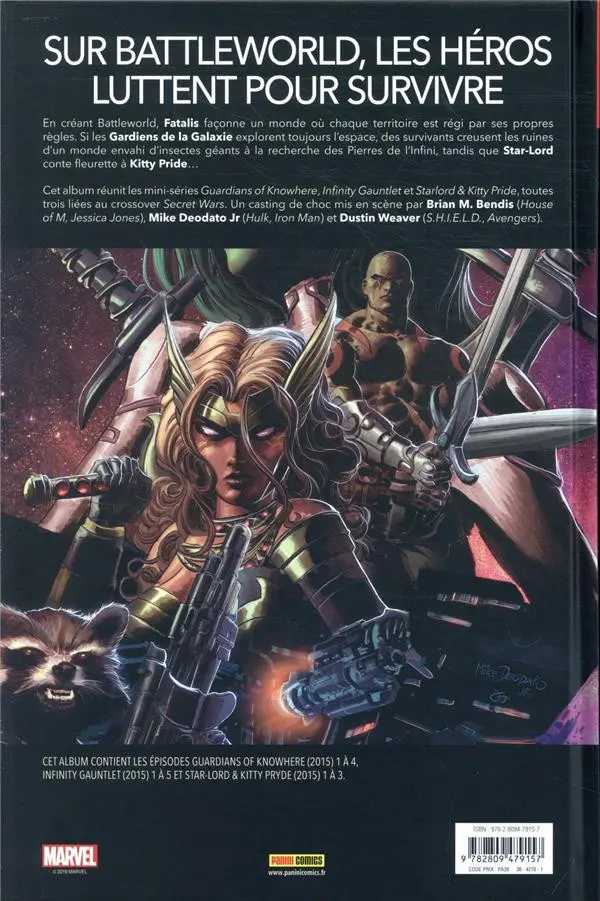 Verso de l'album Secret Wars : Les Gardiens de la Galaxie
