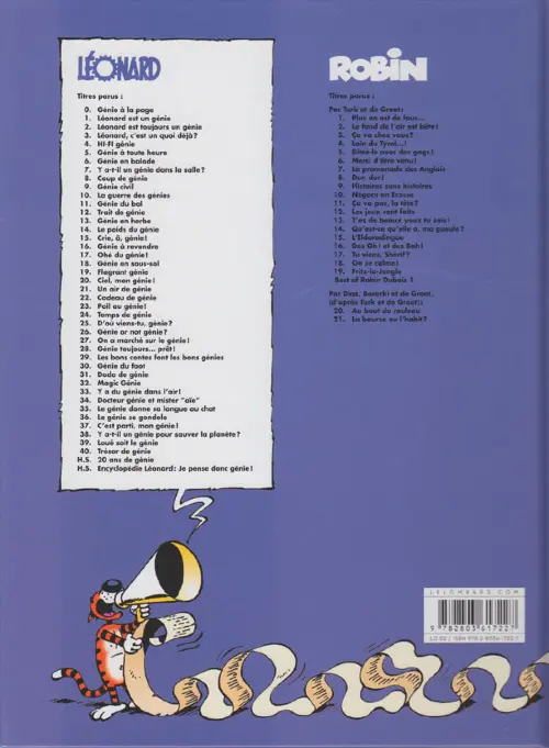 Verso de l'album Léonard Tome 24 Temps de génie