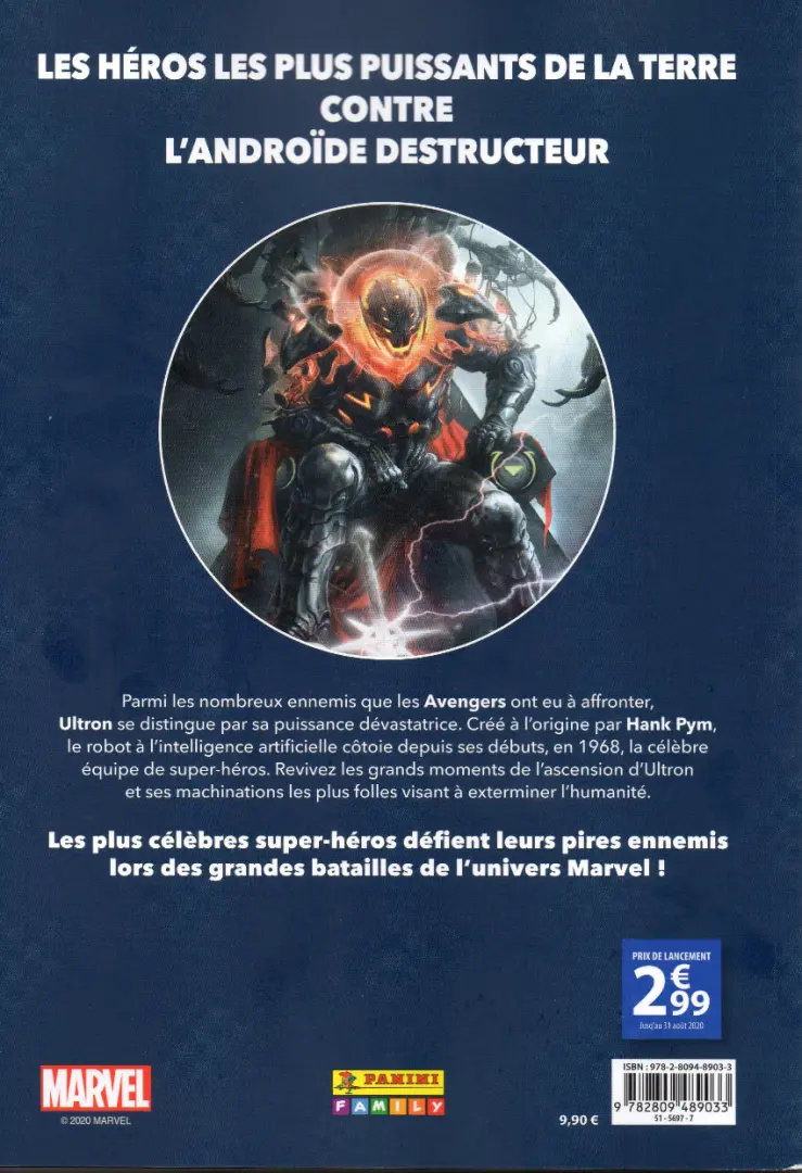 Verso de l'album Marvel - Les Grandes Batailles Tome 1 Avengers VS Ultron