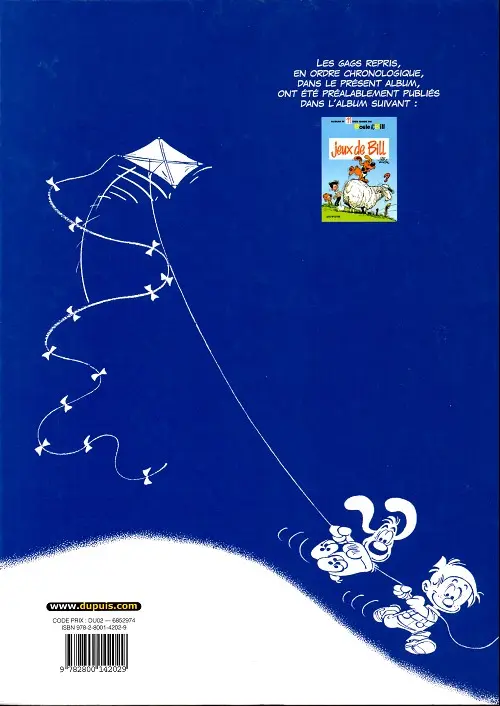 Verso de l'album Boule & Bill Tome 16 Jeux de Bill