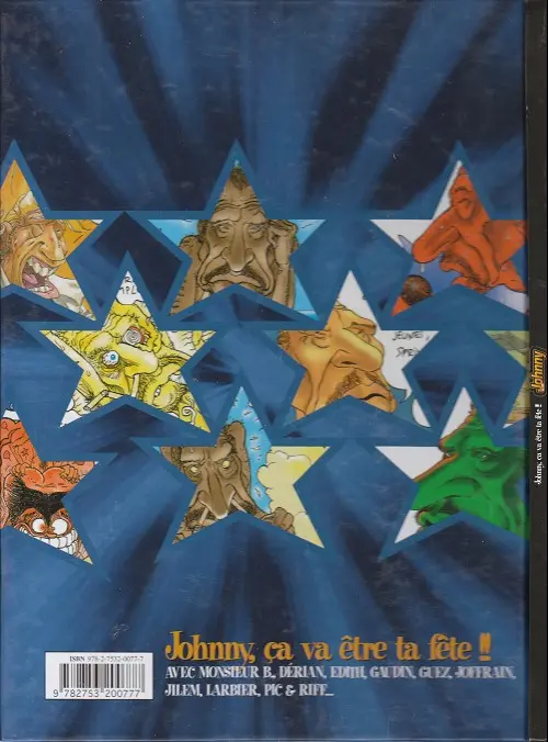Verso de l'album de A à Z Johnny en BD - Johnny, ça va être ta fête !!