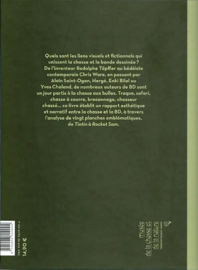 Verso de l'album SAFARIX La chasse en BD de Töppfer à Chris Ware