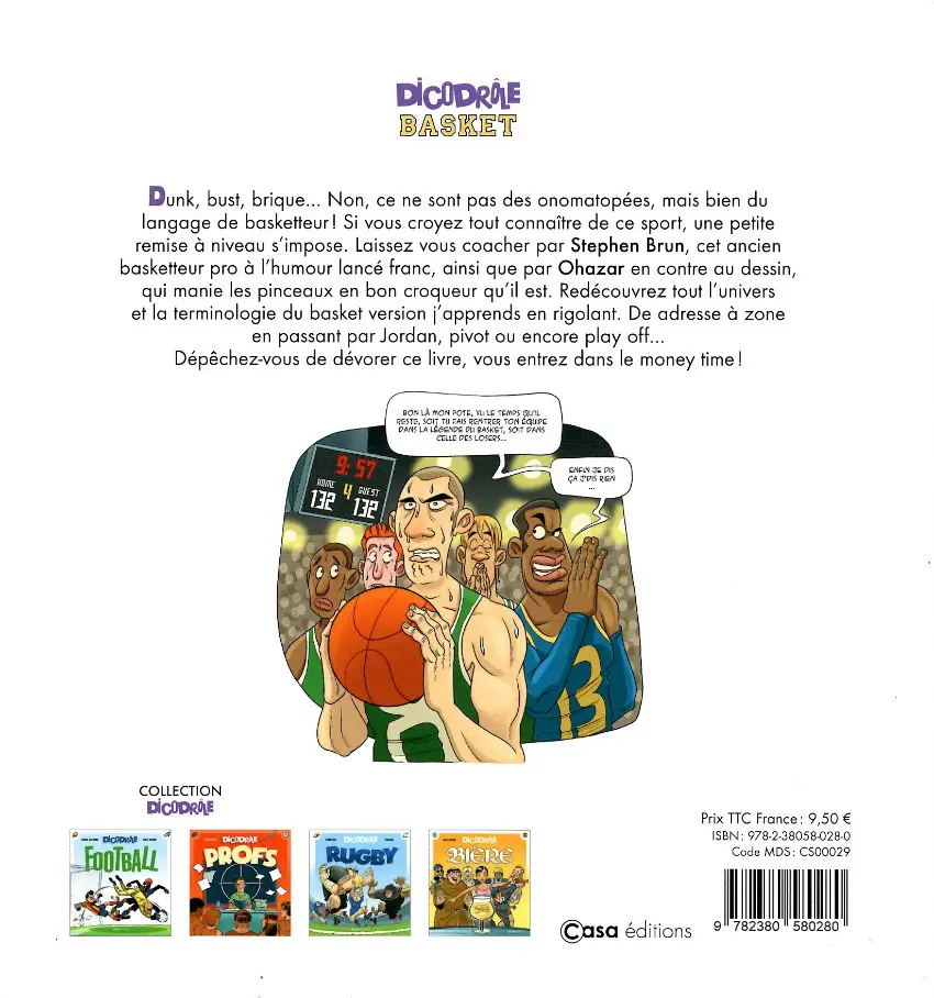 Verso de l'album Dicodrôle Basket