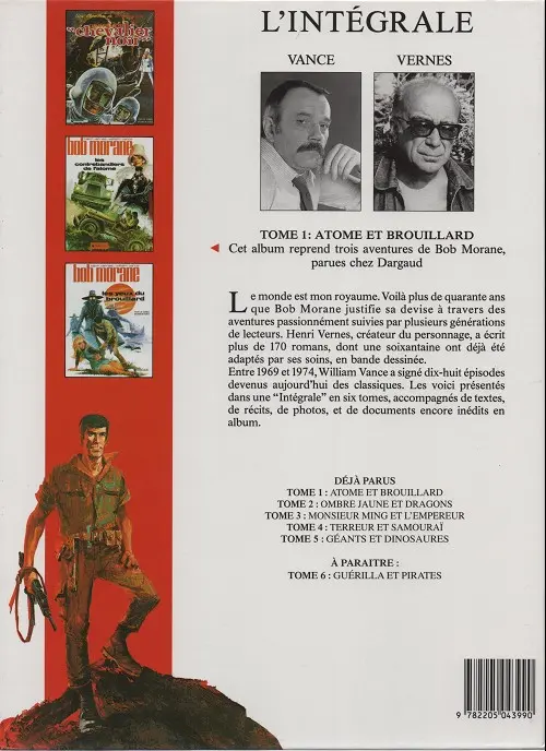 Verso de l'album Bob Morane L'Intégrale 1 Atome et brouillard