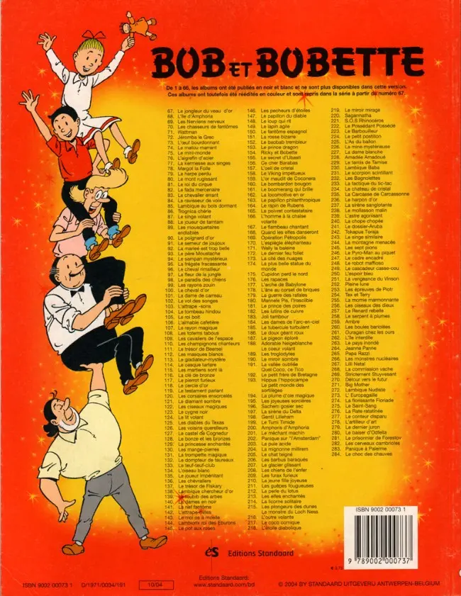 Verso de l'album Bob et Bobette Tome 88 Le joueur de tamtam