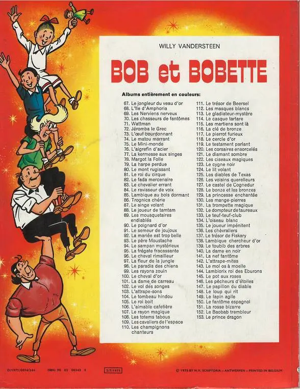 Verso de l'album Bob et Bobette Tome 124 Le lit volant