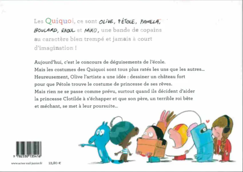 Verso de l'album Les quiquoi Les Quiquoi et le concours de déguisements qui risque de tourner à la catastrophe
