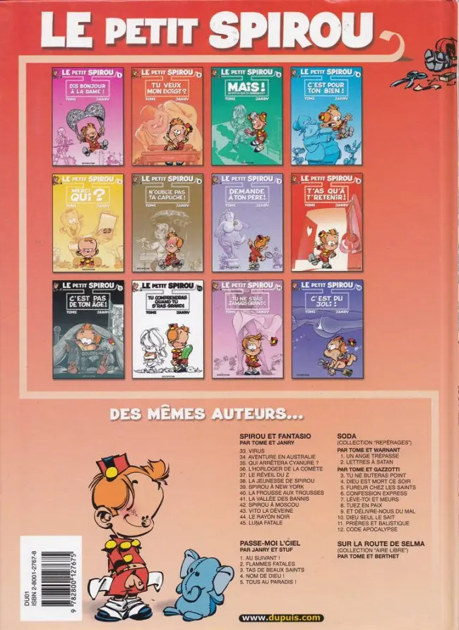 Verso de l'album Le Petit Spirou Tome 8 T'as qu'à t'retenir !