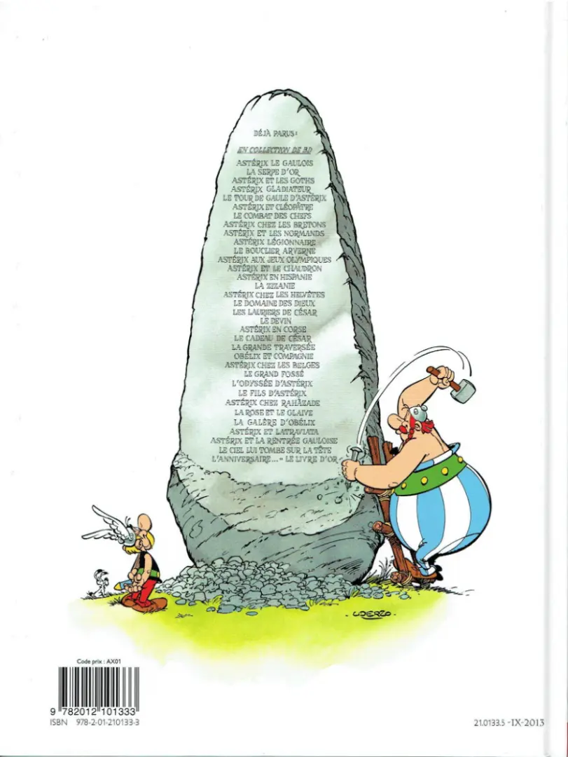 Verso de l'album Astérix Tome 1 Astérix le Gaulois