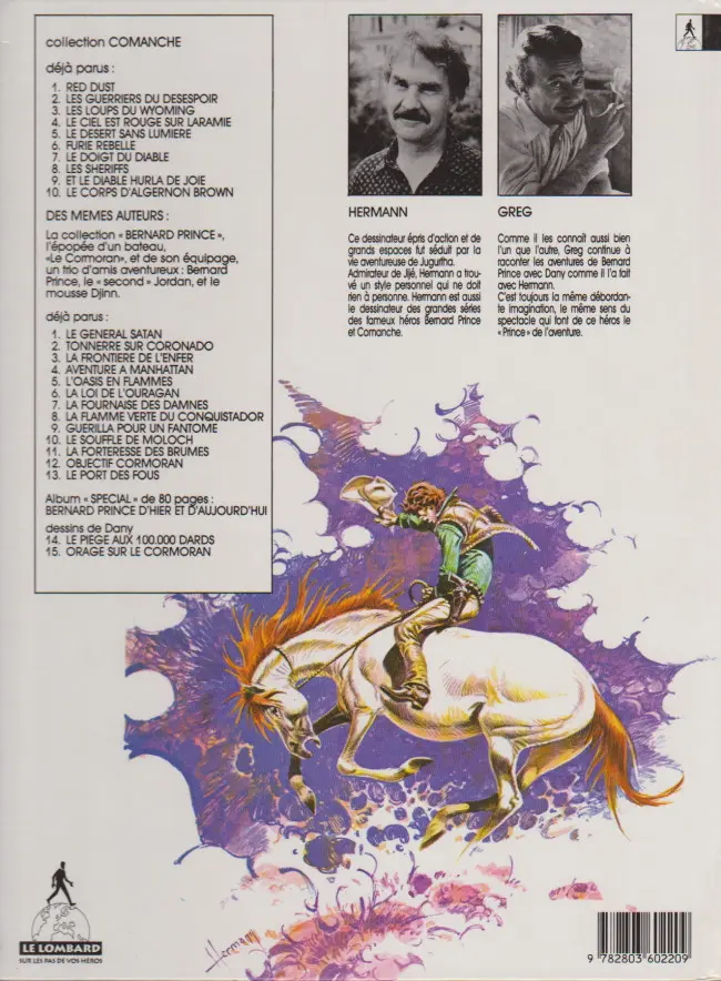 Verso de l'album Comanche Tome 6 Furie rebelle