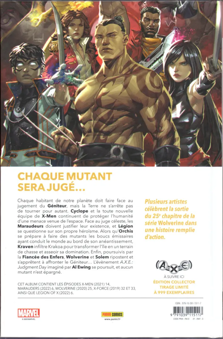 Verso de l'album Destiny of X Volume 10