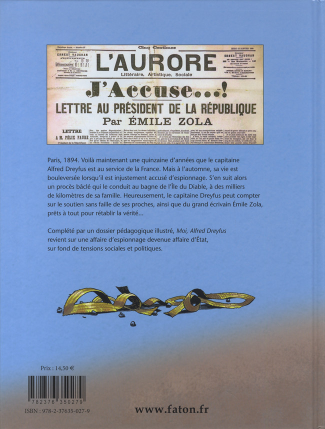 Verso de l'album Moi, Alfred Dreyfus