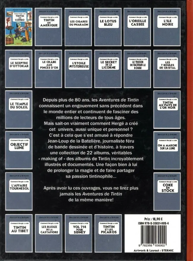 Verso de l'album Comment Hergé a créé... Tome 1 Tintin au Congo