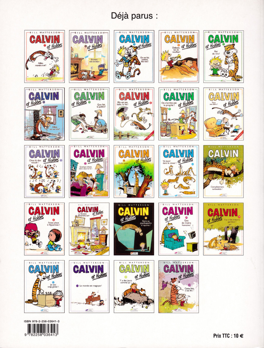 Verso de l'album Calvin et Hobbes Tome 5 Fini de rire !