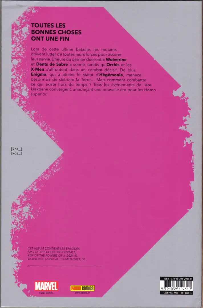 Verso de l'album Fall of the House of X Volume 08