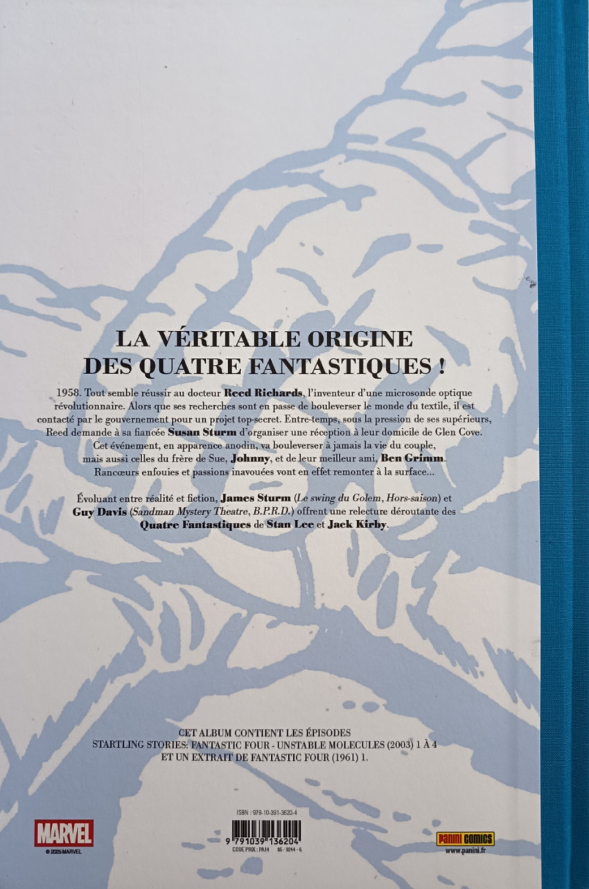 Verso de l'album Fantastic Four - Molécules Instables