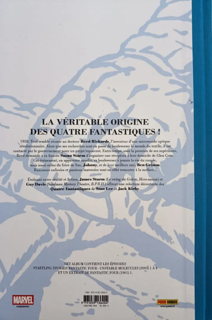 Verso de l'album Fantastic Four - Molécules Instables