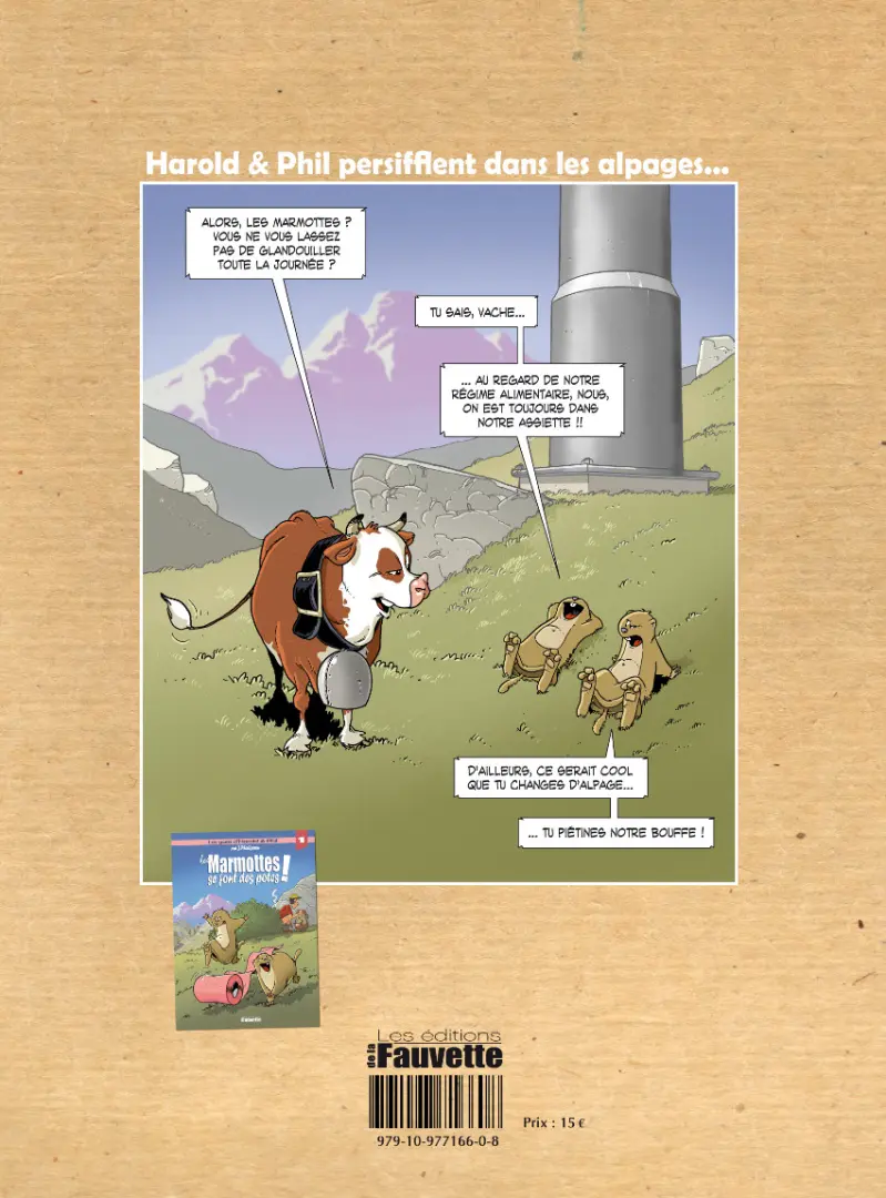 Verso de l'album Les gags d'Harold & Phil 1 Les Marmottes se font des potes !