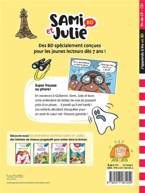 Verso de l'album Sami et Julie Super frousse au phare !