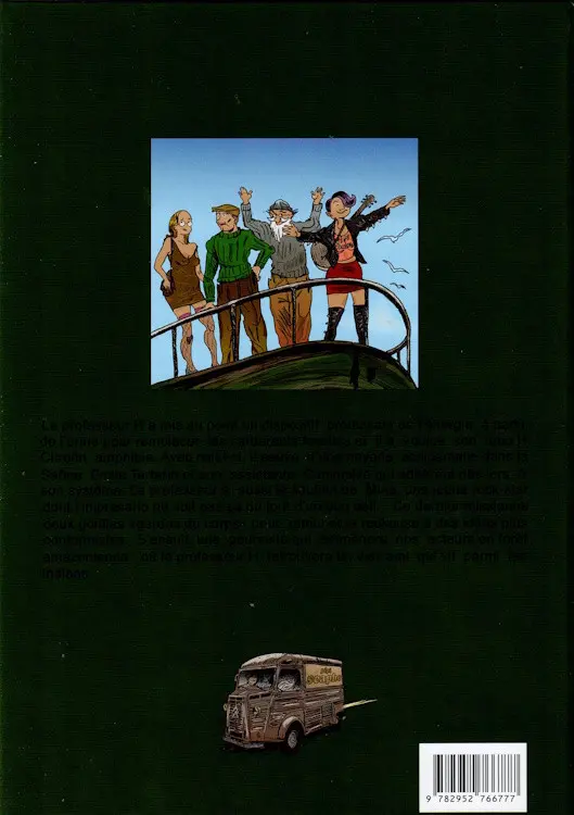 Verso de l'album Une Aventure d'Émile Tartarin et Camomille Rock'n'tube Amazonia