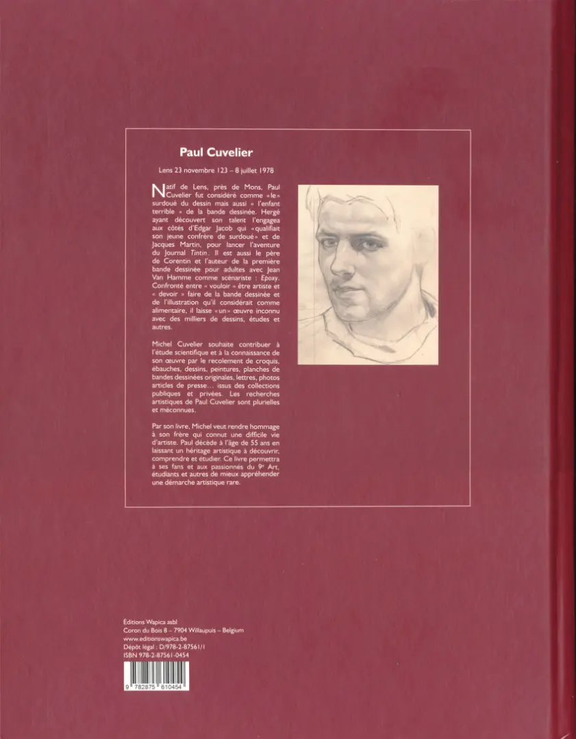 Verso de l'album Paul Cuvelier - anima in articulatio