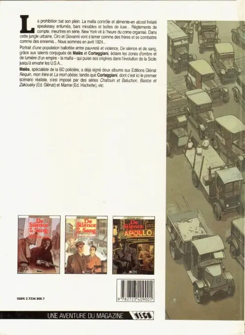 Verso de l'album De silence et de sang Tome 3 Dix années de folie