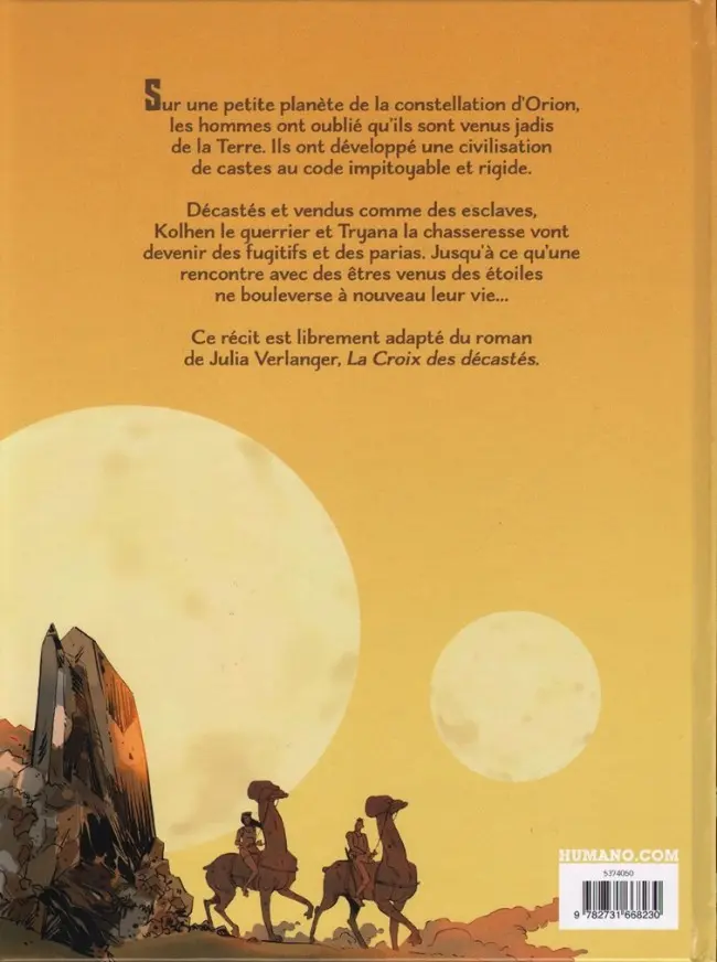 Verso de l'album Les Décastés d'Orion Première partie