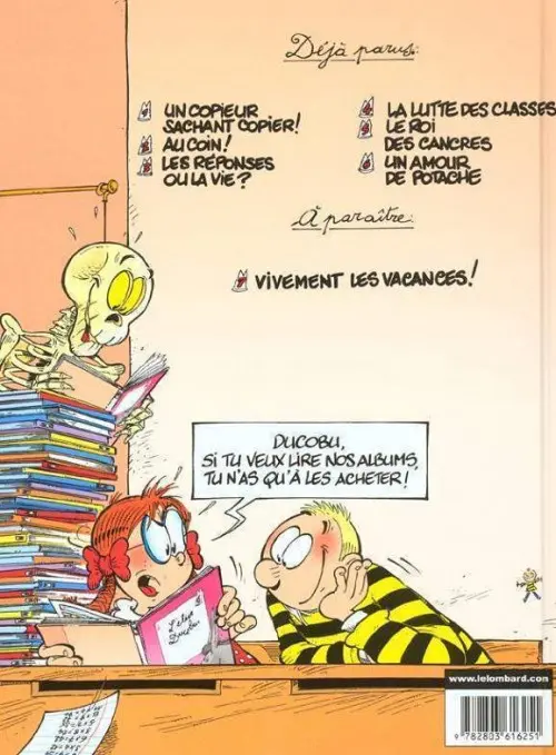 Verso de l'album L'Élève Ducobu Tome 6 Un amour de potache