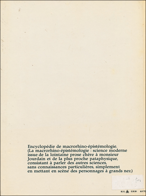 Verso de l'album Encyclopédie de Masse Tome 2 I-Z