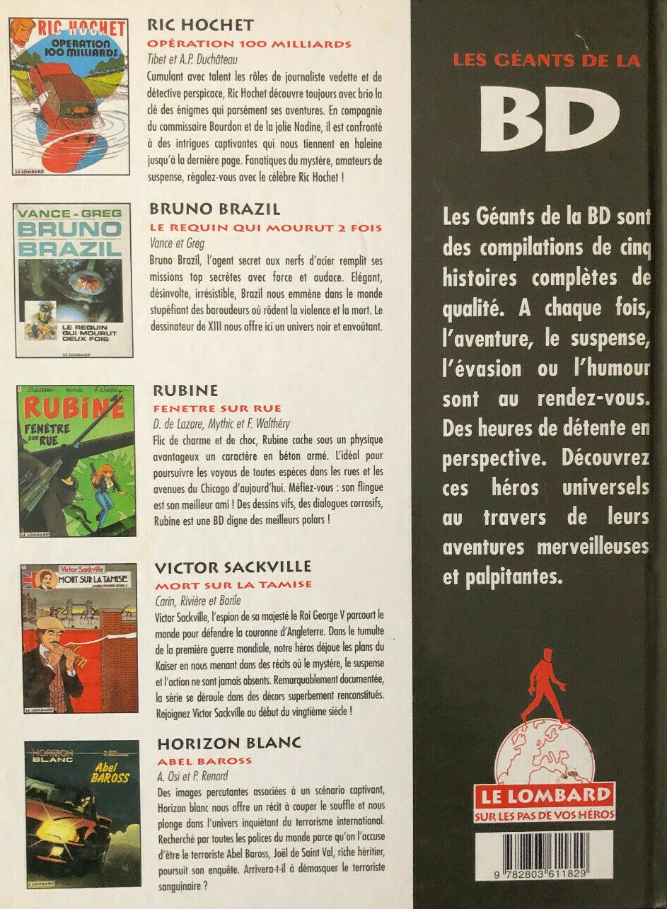 Verso de l'album Les Géants de la BD Tome 3