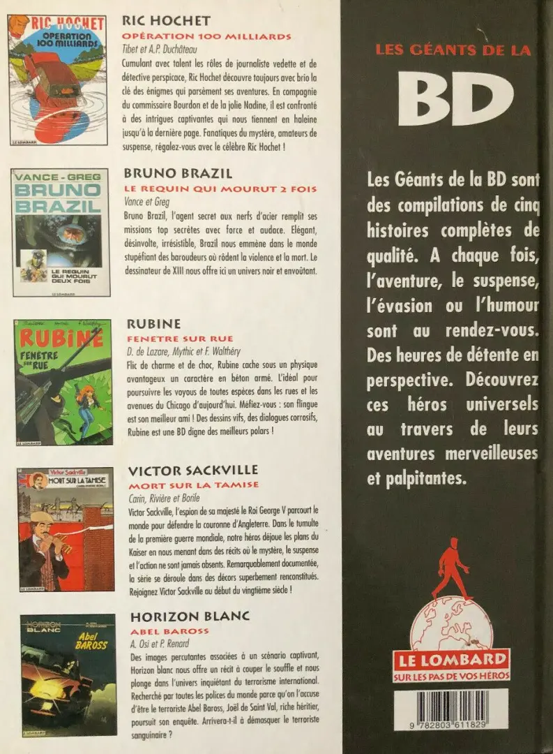 Verso de l'album Les Géants de la BD Tome 3
