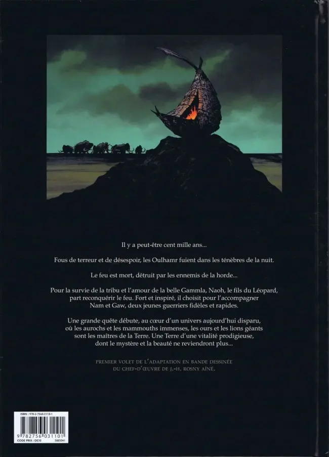 Verso de l'album La Guerre du Feu Tome 1 Dans la nuit des âges