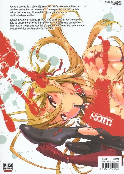Verso de l'album Highschool of the dead Édition couleur 1